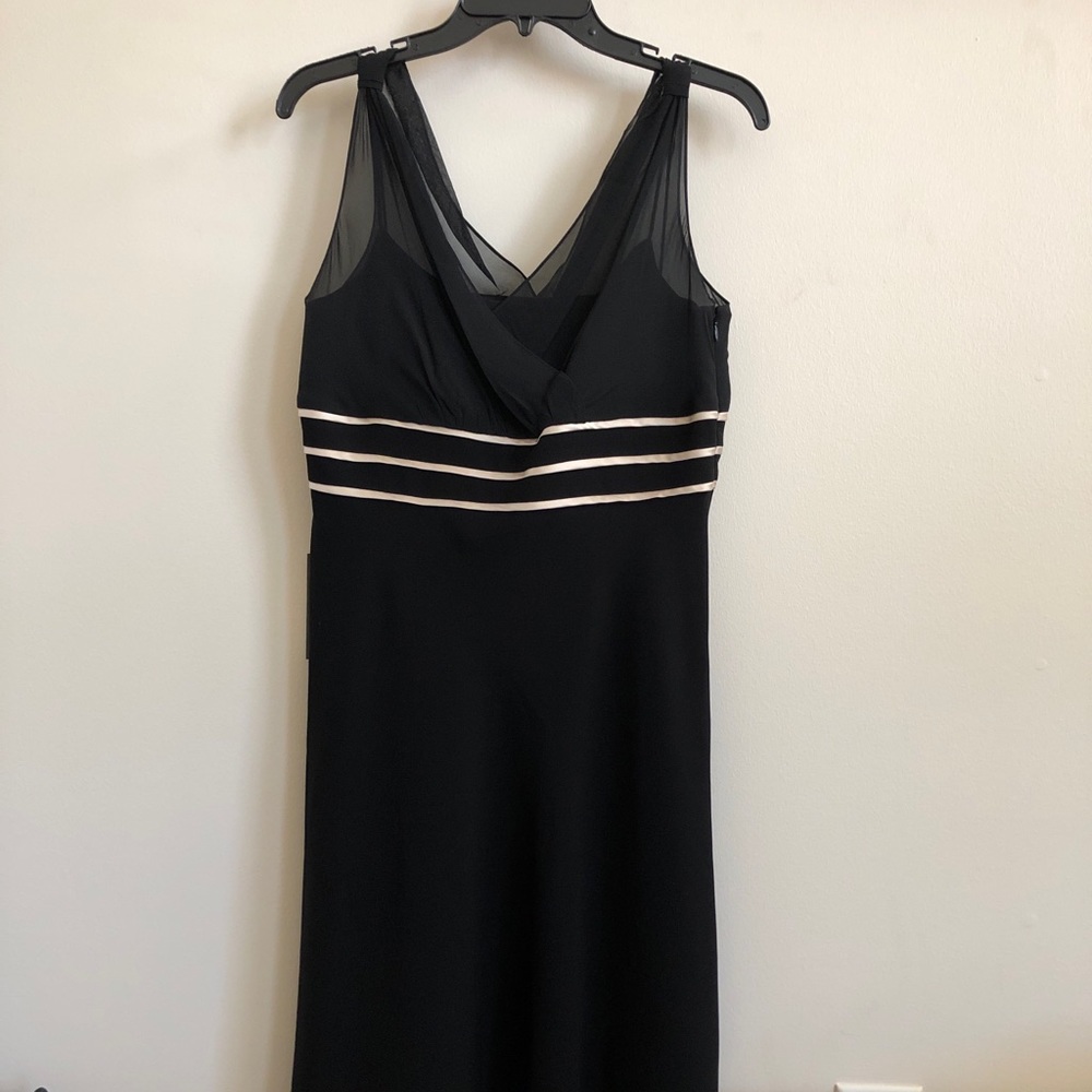 NWT-Ann Taylor Black & Gold V-Neck Cocktail Dress